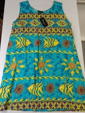 Magic Turquoise & Yellow Tropical Fish Swim Cover-Up
